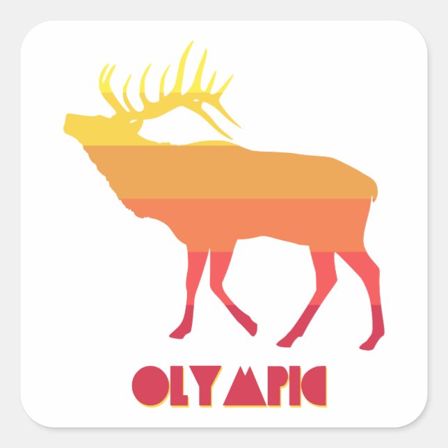 Olympic Elk Square Sticker (Front)