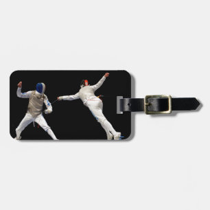 Olympic Fencing Lunge and Parry Luggage Tag