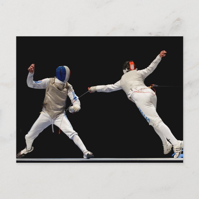 Olympic Fencing Lunge and Parry Postcard (Front)