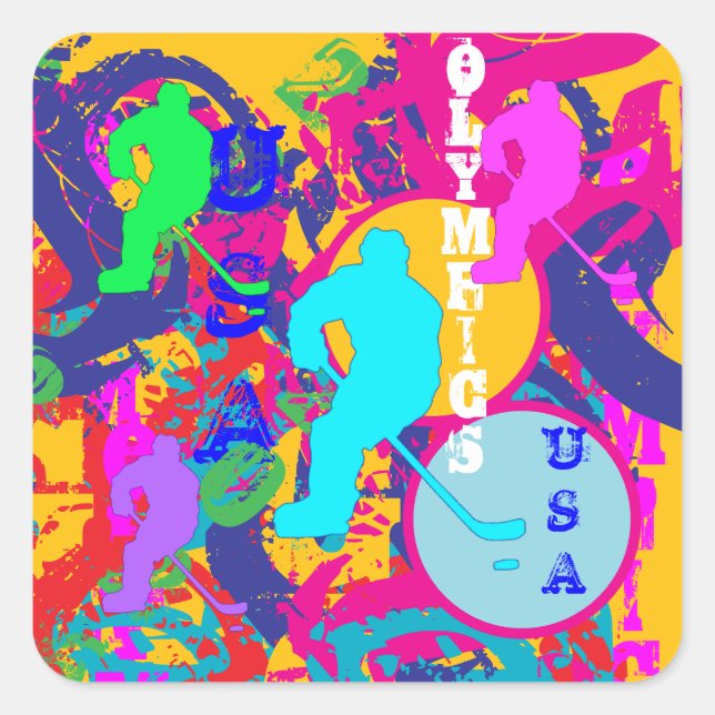 OLYMPIC HOCKEY SQUARE STICKER (Front)
