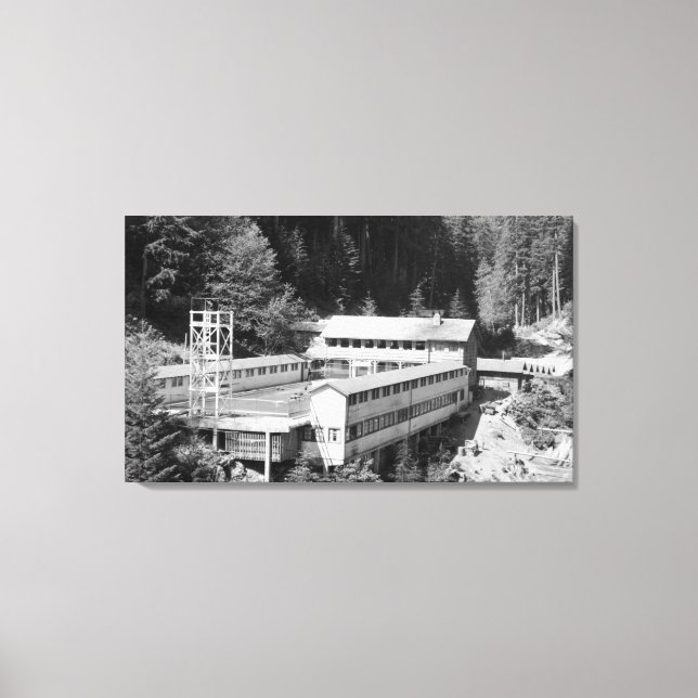 Olympic Hot Springs, WA Lodge View Photograph #1 Canvas Print (Front)
