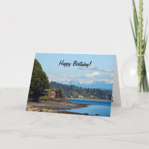 Olympic Mountains from Pt. Defiance Birthday Card