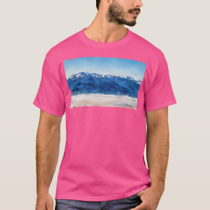 Olympic Mountains Over Clouds (Watercolor) Long T-Shirt