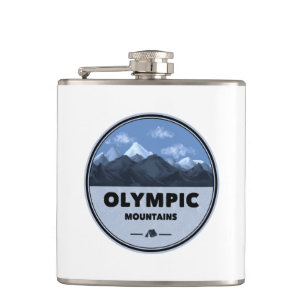 Olympic Mountains Washington Camping Hip Flask