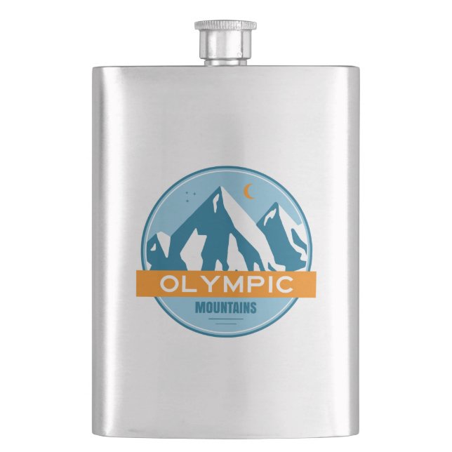 Olympic Mountains Washington Hip Flask (Front)