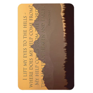 olympic mountains with psalm 121:1-2 magnet