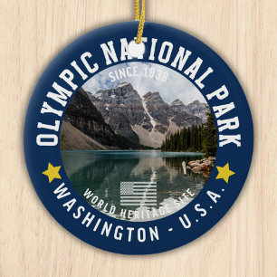 Olympic Naional Park Photo Forest Landscape Ceramic Tree Decoration