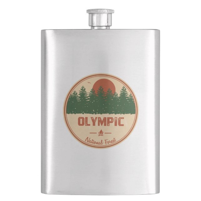 Olympic National Forest Hip Flask (Front)