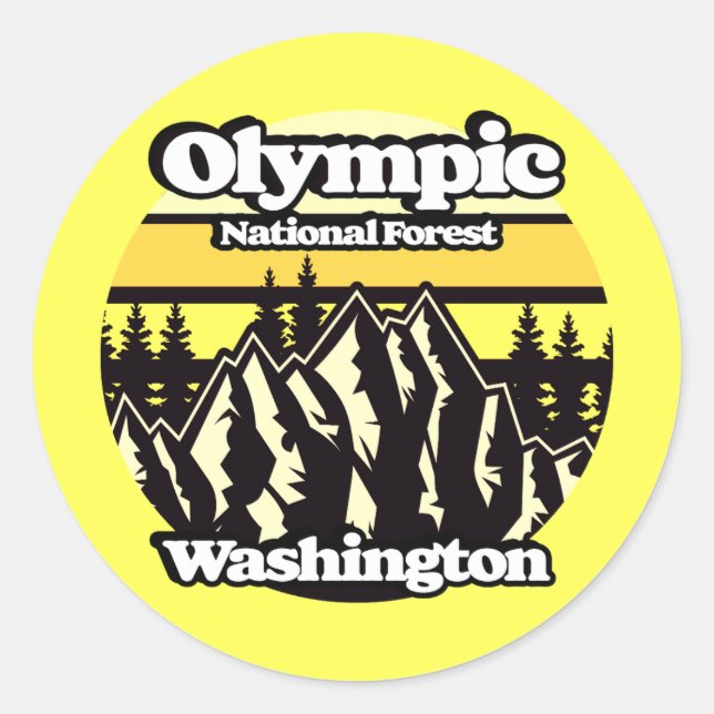Olympic National Forest, Washington Classic Round Sticker (Front)