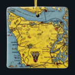 Olympic National Park  Ceramic Ornament<br><div class="desc">A vintage map of Olympic National Park - Washington State repurposed!</div>