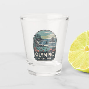 Olympic National Park Coastal Badge Shot Glass