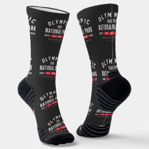 Olympic National Park Est 1938 Vintage Adventure B Socks