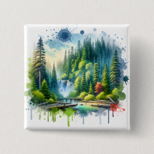 Olympic National Park Hoh Rainforest 15 Cm Square Badge