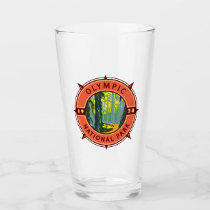 Olympic National Park Hoh Rainforest Retro Compass Glass