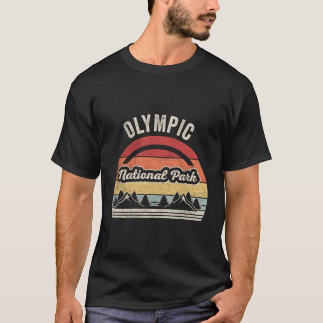 Olympic National Park Map T-Shirt (Front)