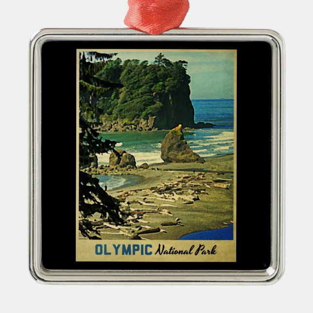 Olympic National Park Metal Tree Decoration (Front)