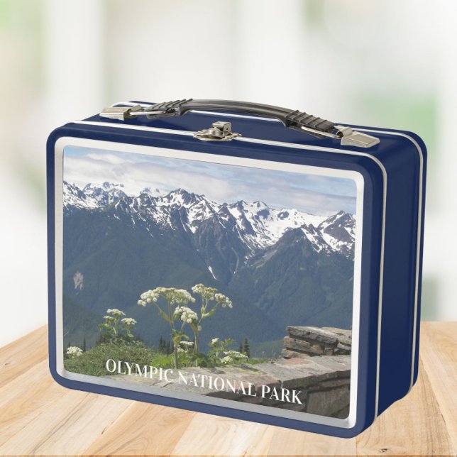 Olympic National Park Mountain Landscape Metal Lunch Box (In Situ)