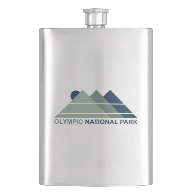 Olympic National Park Mountain Sun Hip Flask (Front)