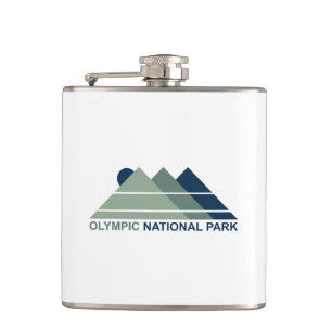 Olympic National Park Mountain Sun Hip Flask