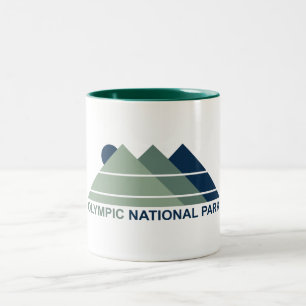 Olympic National Park Mountain Sun Two-Tone Coffee Mug