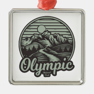 Olympic National Park Mountain Trail Metal Tree Decoration