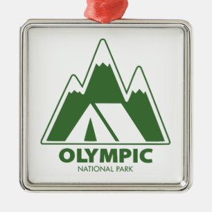 Olympic National Park Mountains Camping Metal Tree Decoration