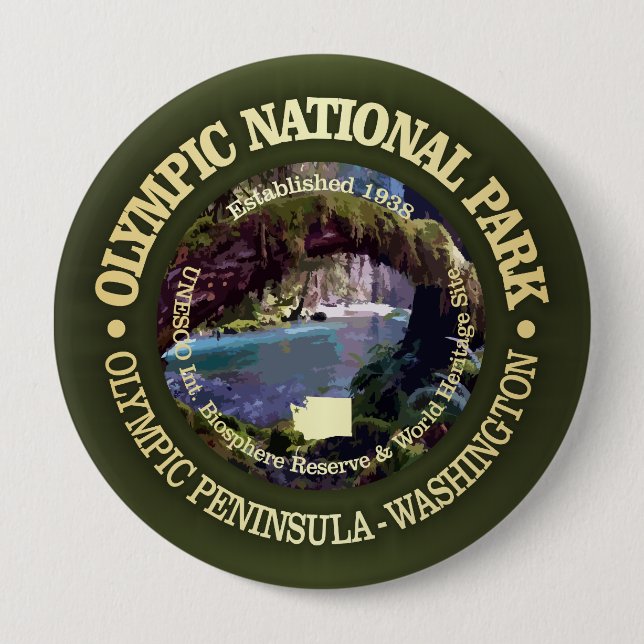 Olympic National Park (NP2) 10 Cm Round Badge (Front)