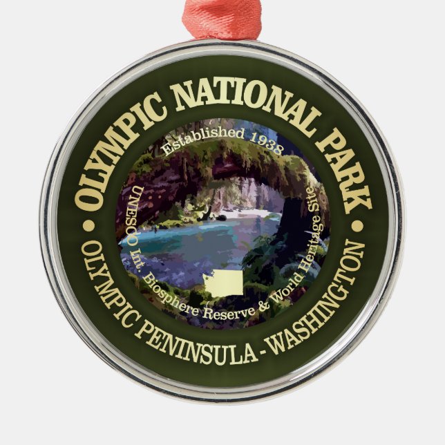 Olympic National Park (NP2) Metal Tree Decoration (Front)