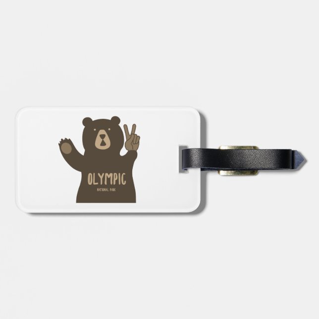 Olympic National Park Peace Bear Luggage Tag (Back Horizontal)