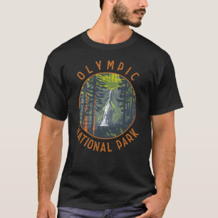Olympic National Park Retro Distressed Circle T-Shirt