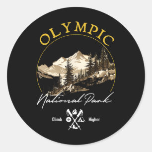 Olympic National Park Retro Vintage Apparel - Souv Classic Round Sticker