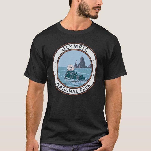 Olympic National Park Sea Otter Circle T-Shirt (Front)