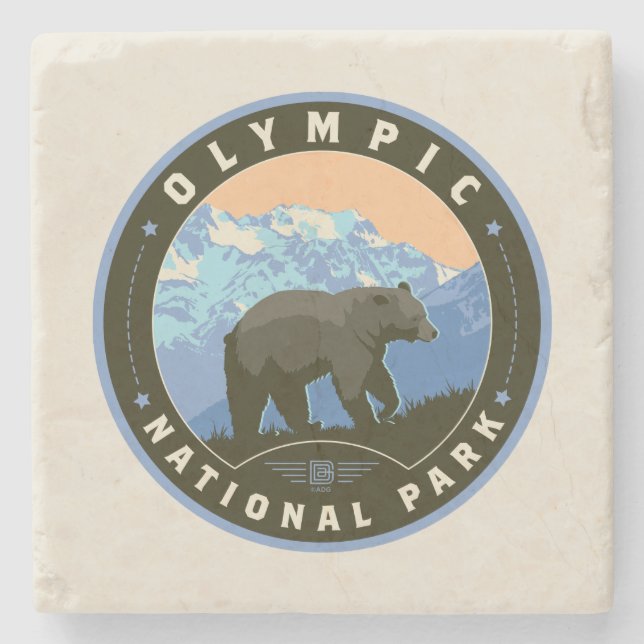 Olympic National Park Stone Coaster (Front)
