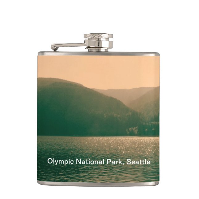 Olympic National Park, U.S.A. Beautiful landscape Hip Flask (Front)