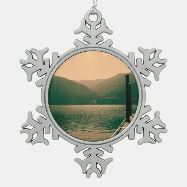 Olympic National Park, U.S.A. Beautiful landscape Snowflake Pewter Christmas Ornament (Front)