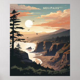 Olympic National Park Vector Illustration Poster