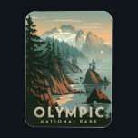 Olympic National Park Vintage Magnet<br><div class="desc">Explore the breathtaking beauty of Olympic National Park with this vintage-style postcard. Featuring lush rainforests, rugged coastlines, and snow-capped peaks, this design captures the park’s diverse landscapes and serene charm. Perfect for collectors, nature enthusiasts, or as a keepsake, this postcard celebrates the timeless allure of one of Washington State’s most...</div>