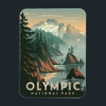 Olympic National Park Vintage Magnet<br><div class="desc">Explore the breathtaking beauty of Olympic National Park with this vintage-style postcard. Featuring lush rainforests, rugged coastlines, and snow-capped peaks, this design captures the park’s diverse landscapes and serene charm. Perfect for collectors, nature enthusiasts, or as a keepsake, this postcard celebrates the timeless allure of one of Washington State’s most...</div>