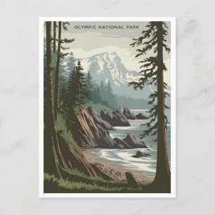 Olympic National Park vintage Postcard