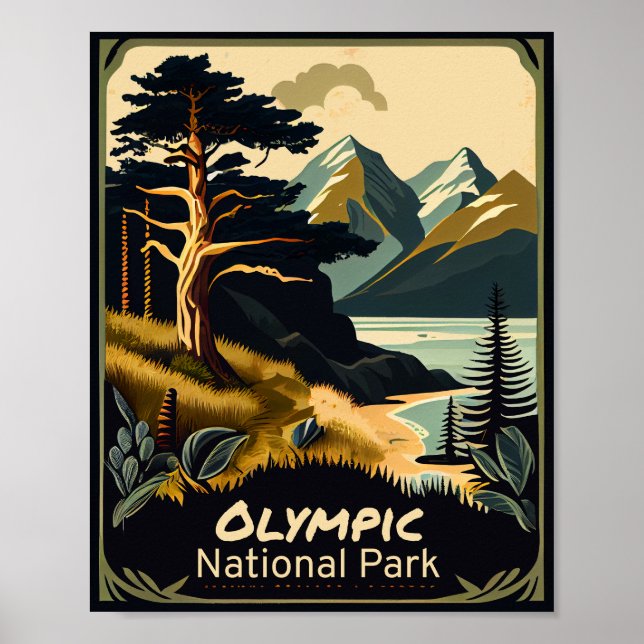 Olympic National Park Vintage Poster (Front)