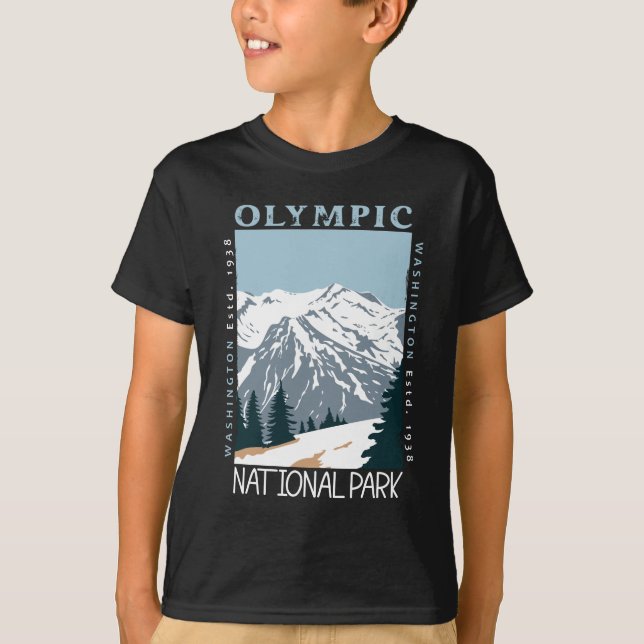 Olympic National Park Washington Distressed T-Shirt (Front)
