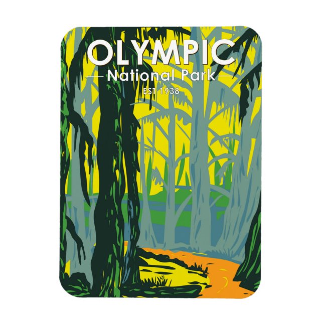 Olympic National Park Washington Hoh Rainforest Magnet (Vertical)