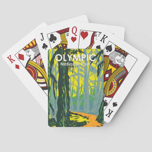 Olympic National Park Washington Hoh Rainforest  Playing Cards (Back)