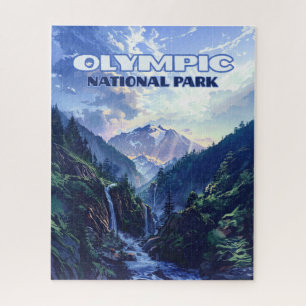 Olympic National Park Washington Mountains Vintage Jigsaw Puzzle