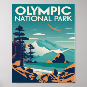 Olympic National Park Washington Rocky Beach Poster