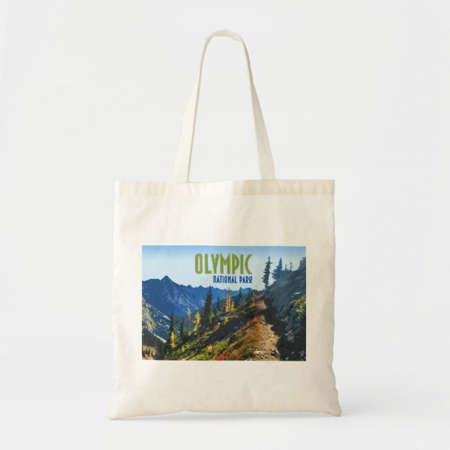 Olympic National Park Washington State Vintage Tote Bag (Front)