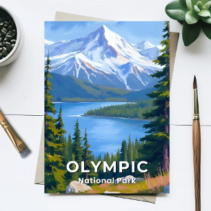 Olympic National Park   Washington Travel Painting Postcard