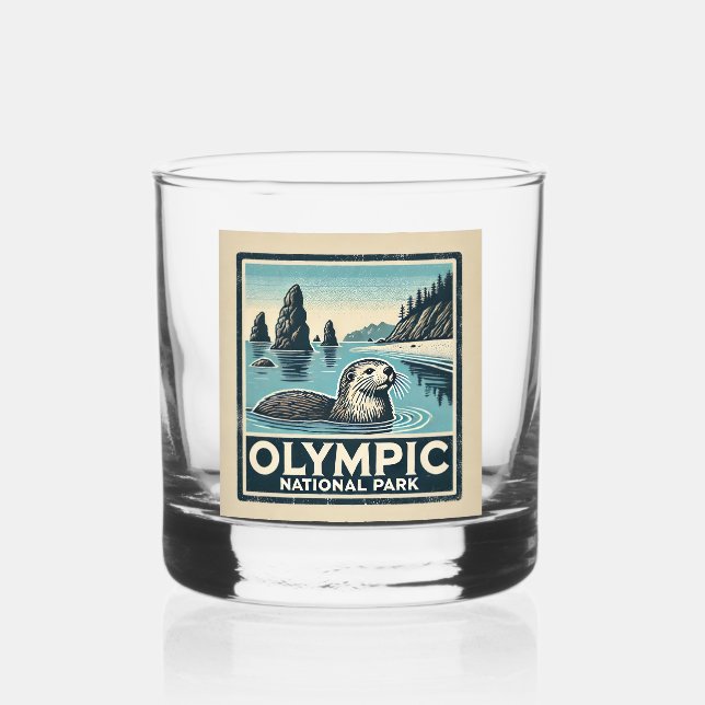 Olympic National Park Whiskey Glass (Front)