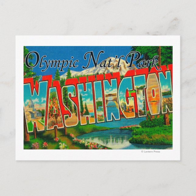Olympic Nat'l Park, Washington Postcard (Front)