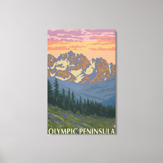 Olympic Peninsula, WashingtonSpring Flowers Canvas Print (Front)